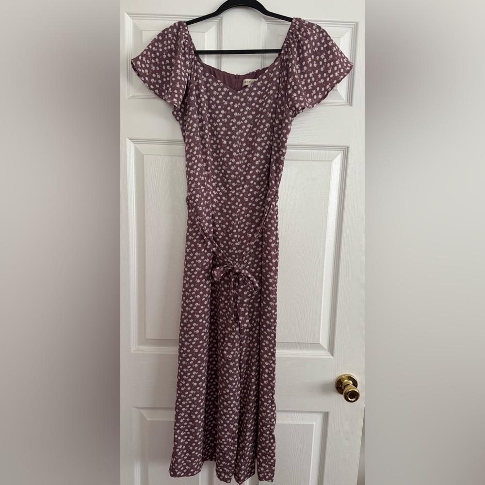 Monteau Purple Floral wide leg jumpsuit